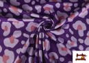 Venta online de Tela Tela de Punto de Camiseta Leopardo de Colores color Morado