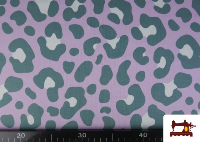 Comprar Tela Tela de Punto de Camiseta Leopardo de Colores color Verde mar