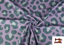 Venta de Tela Tela de Punto de Camiseta Leopardo de Colores color Verde mar