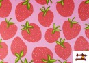 Comprar Tela de Punto de Camiseta Estampado Fresas Grandes