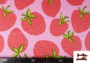 Venta de Tela de Punto de Camiseta Estampado Fresas Grandes