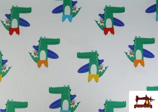 Comprar Tela de Punto de Camiseta Cocodrilos Surferos