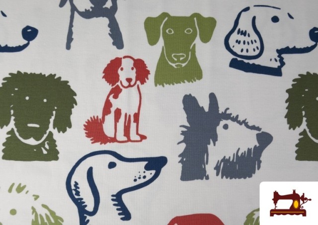 Comprar online Tela de Punto de Camiseta Estampado de Perros
