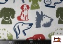 Venta online de Tela de Punto de Camiseta Estampado de Perros