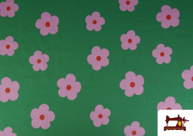 Comprar Tela de Punto de Camiseta Estampado Floral Colorido