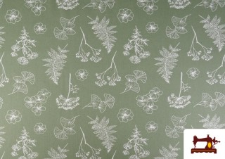 Comprar Tela de Algodón Estampado Botánico