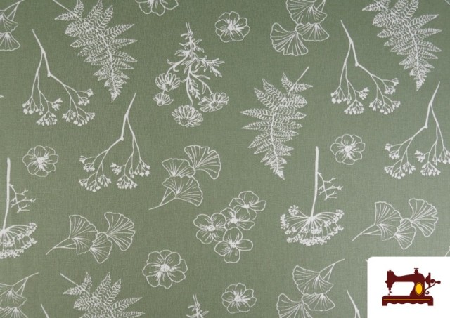 Venta de Tela de Algodón Estampado Botánico