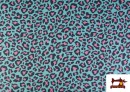 Comprar online Tela de Algodón Estampado Leopardo de Colores color Azul turquesa