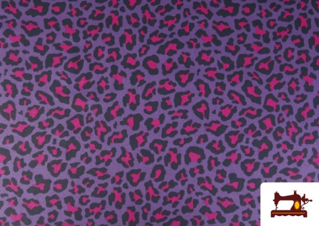 Comprar Tela de Algodón Estampado Leopardo de Colores color Lila