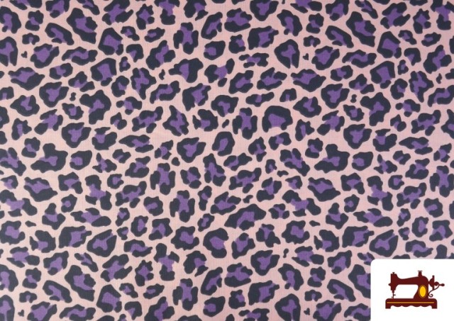 Comprar online Tela de Algodón Estampado Leopardo de Colores color Rosa pálido