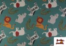 Comprar Tela de Algodón Estampado Animales de la Selva Infantil