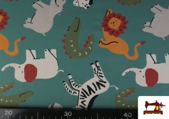 Comprar online Tela de Algodón Estampado Animales de la Selva Infantil
