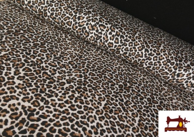 Comprar Tela de Sudadera French Terry Estampado Leopardo color Marrón