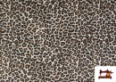 Venta de Tela de Sudadera French Terry Estampado Leopardo color Marrón