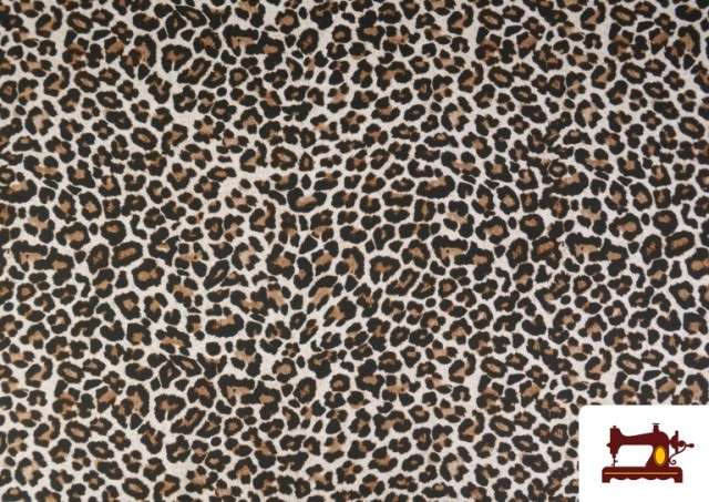 Venta de Tela de Sudadera French Terry Estampado Leopardo color Marrón