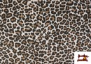 Comprar online Tela de Sudadera French Terry Estampado Leopardo color Marrón
