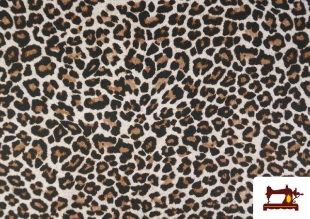 Comprar online Tela de Sudadera French Terry Estampado Leopardo color Marrón