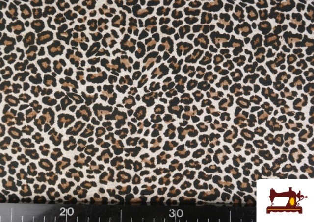 Venta online de Tela de Sudadera French Terry Estampado Leopardo color Marrón