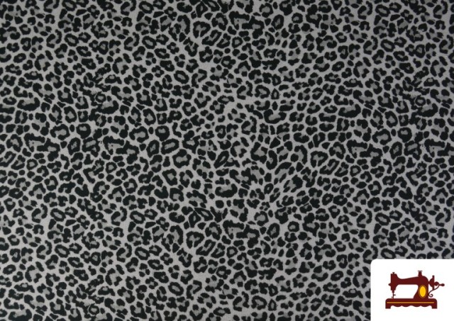 Comprar Tela de Sudadera French Terry Estampado Leopardo color Gris