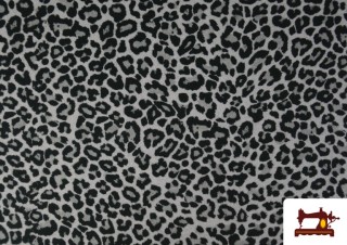 Venta de Tela de Sudadera French Terry Estampado Leopardo color Gris