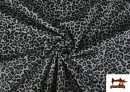 Venta online de Tela de Sudadera French Terry Estampado Leopardo color Gris