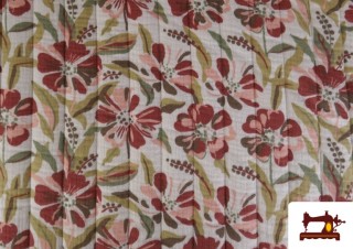 Tela de Muselina de Algodón Acolchada Reversible