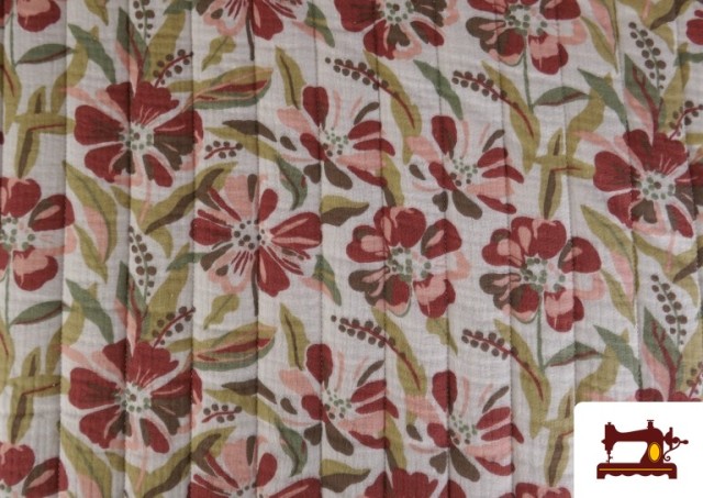 Tela de Muselina de Algodón Acolchada Reversible