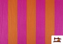 Venta de Tela de Muselina de Algodón Rayas Fucsias y Naranjas