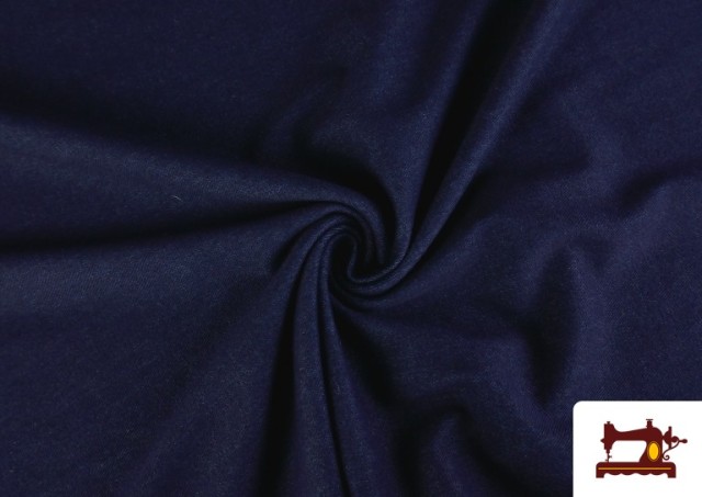 Tela de Punto Estampado Tejano color Azul Marino