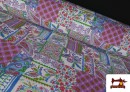 Tela de Loneta Estampado Patchwork Multicolor