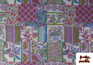 Comprar Tela de Loneta Estampado Patchwork Multicolor