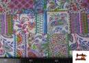 Venta de Tela de Loneta Estampado Patchwork Multicolor