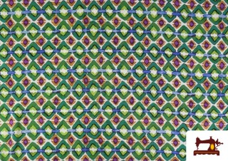 Comprar Tela de Viscosa Geométrica Verde