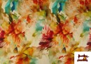 Comprar Tela de Punto de Viscosa Floral De Colores