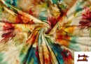 Venta online de Tela de Punto de Viscosa Floral De Colores