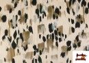 Venta de Tela de Punto de Viscosa Manchas Negras y Beige