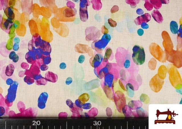 Venta de Tela de Lino Viscosa Fucsia, Naranja y Turquesa