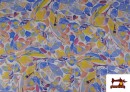Comprar Tela de Viscosa Estampado Multicolor Azul