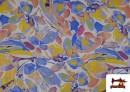 Venta de Tela de Viscosa Estampado Multicolor Azul