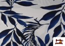 Comprar Tela de Crep Hojas Azul