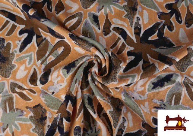 Venta de Tela de Viscosa Verde y Naranja color Naranja