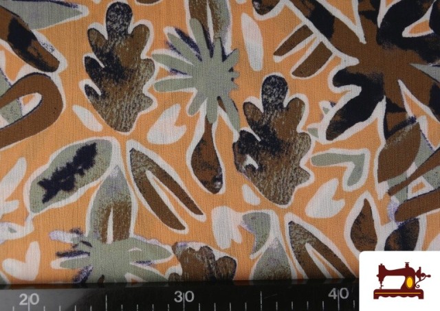 Comprar online Tela de Viscosa Verde y Naranja color Naranja