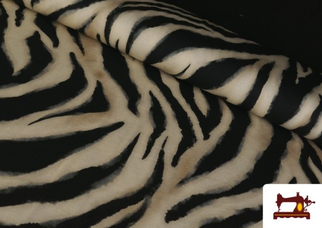Tela de Punto de Viscosa Estampado Cebra