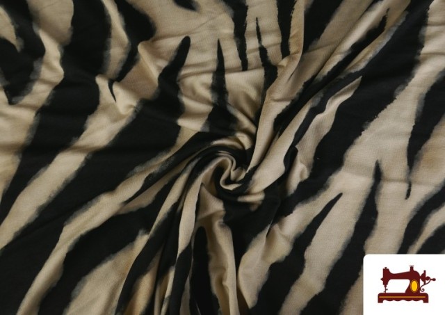 Comprar online Tela de Punto de Viscosa Estampado Cebra