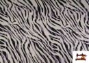 Comprar Tela de Viscosa Estampado Cebra Negro y Lila