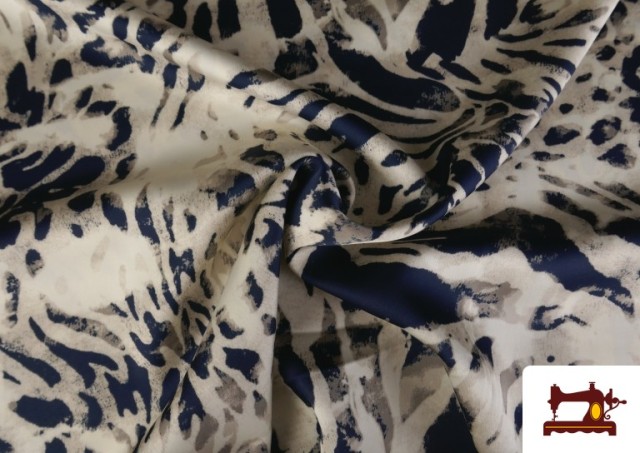 Venta online de Tela Crep Satén Estampado Animal