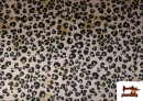 Comprar Tela Crep Satén Estampado Leopardo Crudo