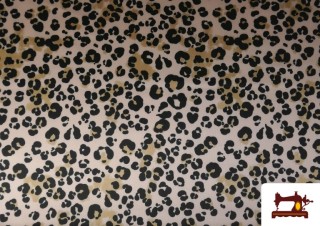 Comprar Tela Crep Satén Estampado Leopardo Crudo