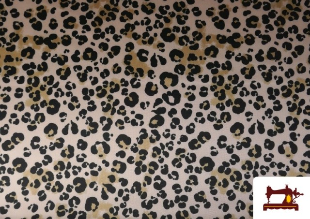 Comprar Tela Crep Satén Estampado Leopardo Crudo