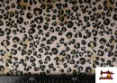 Venta de Tela Crep Satén Estampado Leopardo Crudo